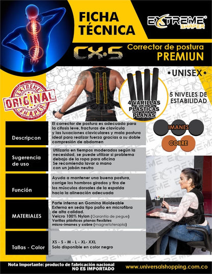 CORRECTOR DE POSTURA PREMIUM UNISEX CX-5